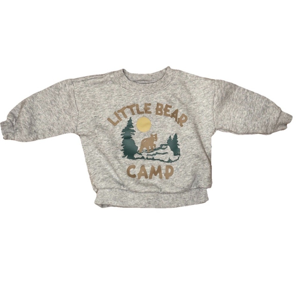 Little Planet by Carter's Sweatshirt Baby 6M Gray Little Bear Camp Nature Forest